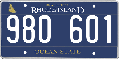 RI license plate 980601