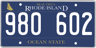 RI license plate 980602