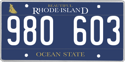 RI license plate 980603