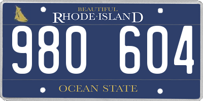 RI license plate 980604