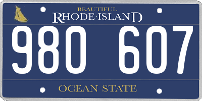 RI license plate 980607