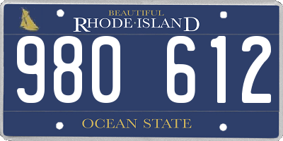 RI license plate 980612