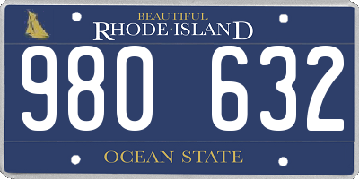 RI license plate 980632