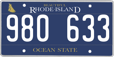 RI license plate 980633