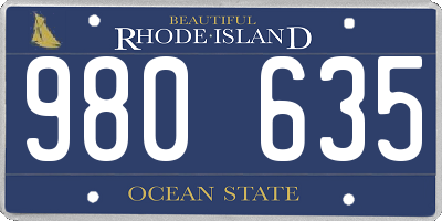 RI license plate 980635