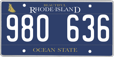 RI license plate 980636