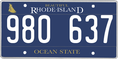 RI license plate 980637