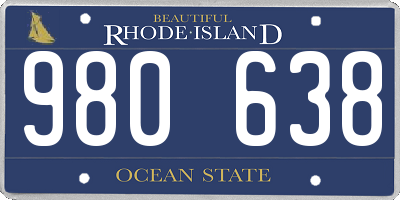 RI license plate 980638