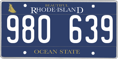 RI license plate 980639