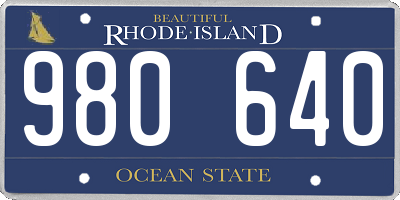 RI license plate 980640