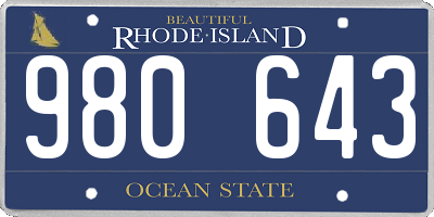 RI license plate 980643