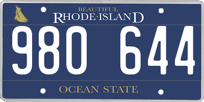 RI license plate 980644