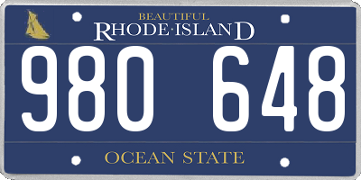 RI license plate 980648