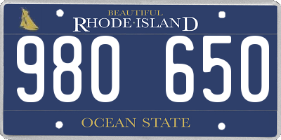 RI license plate 980650