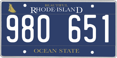 RI license plate 980651