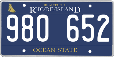 RI license plate 980652