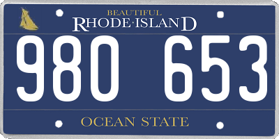 RI license plate 980653