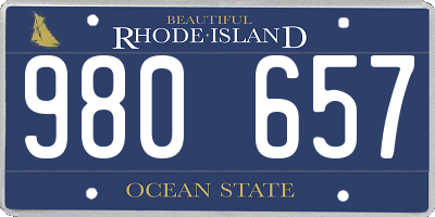 RI license plate 980657