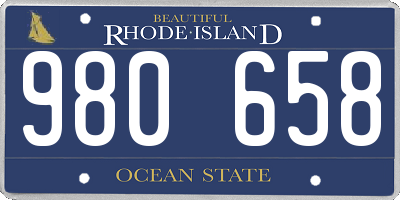 RI license plate 980658