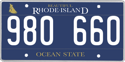 RI license plate 980660