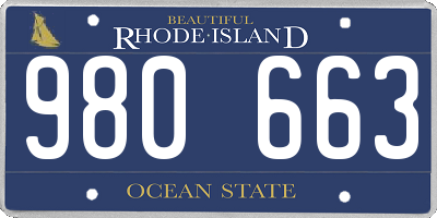 RI license plate 980663