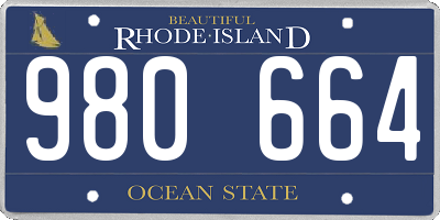 RI license plate 980664