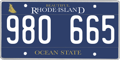 RI license plate 980665