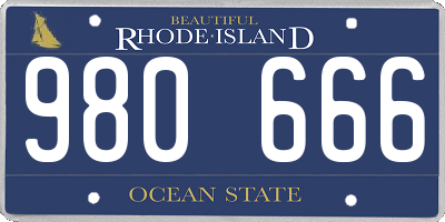 RI license plate 980666