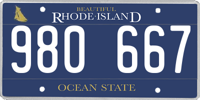 RI license plate 980667