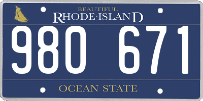 RI license plate 980671