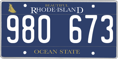 RI license plate 980673