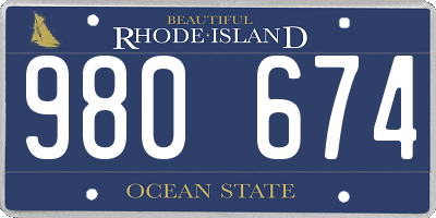 RI license plate 980674