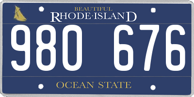 RI license plate 980676