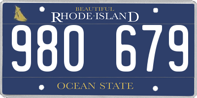 RI license plate 980679