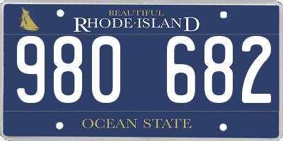 RI license plate 980682