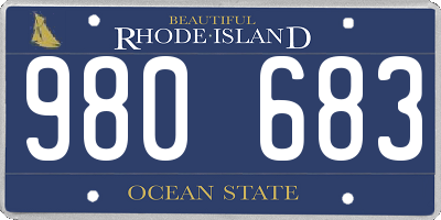 RI license plate 980683