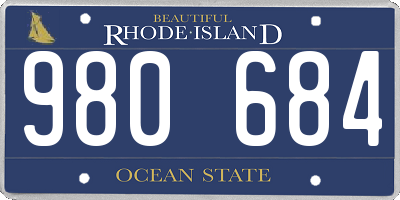 RI license plate 980684