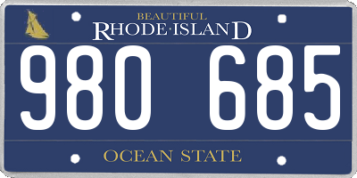 RI license plate 980685