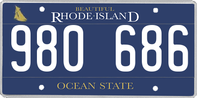 RI license plate 980686