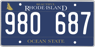 RI license plate 980687