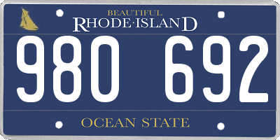 RI license plate 980692