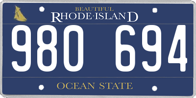 RI license plate 980694