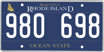 RI license plate 980698