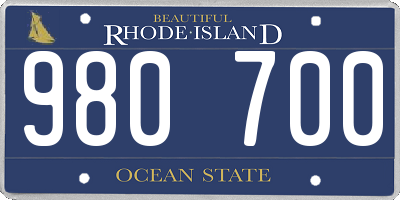 RI license plate 980700