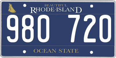 RI license plate 980720