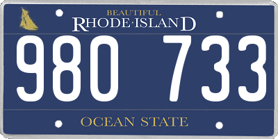 RI license plate 980733