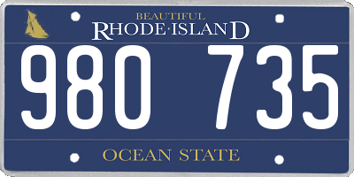 RI license plate 980735