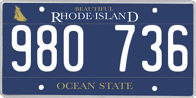 RI license plate 980736