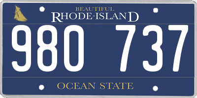 RI license plate 980737