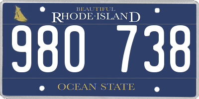 RI license plate 980738